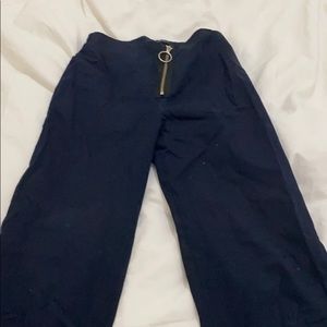 Zara wide leg navy pants